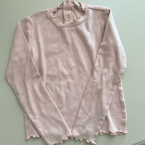 Girls light pink lettuce edge top